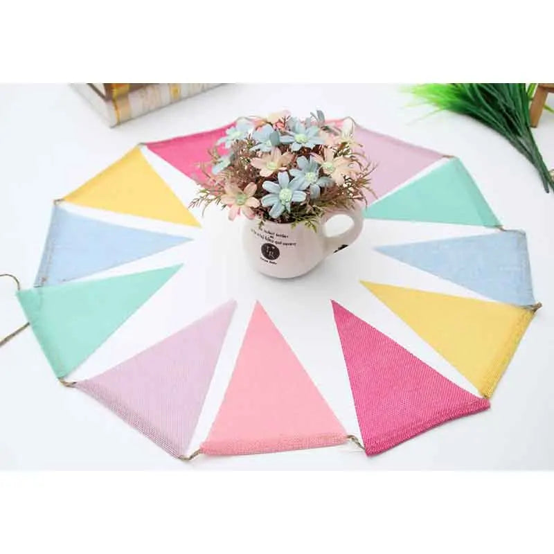 4M Colorful Flags Pennant Birthday Bunting Banners Wall Hanging Wedding Hanging Banner Party Garland for Home Decor