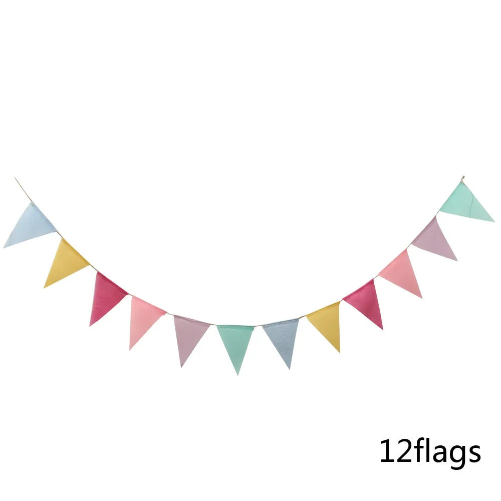 4M Colorful Flags Pennant Birthday Bunting Banners Wall Hanging Wedding Hanging Banner Party Garland for Home Decor