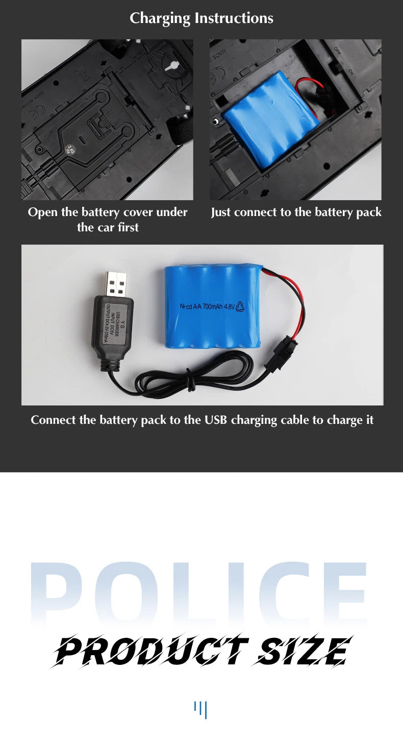 1:12 Police RC Car 2.4G Super Fast Remote Control Cars