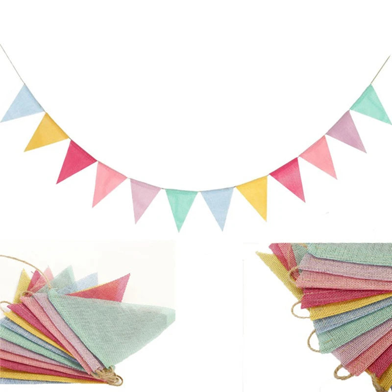 4M Colorful Flags Pennant Birthday Bunting Banners Wall Hanging Wedding Hanging Banner Party Garland for Home Decor