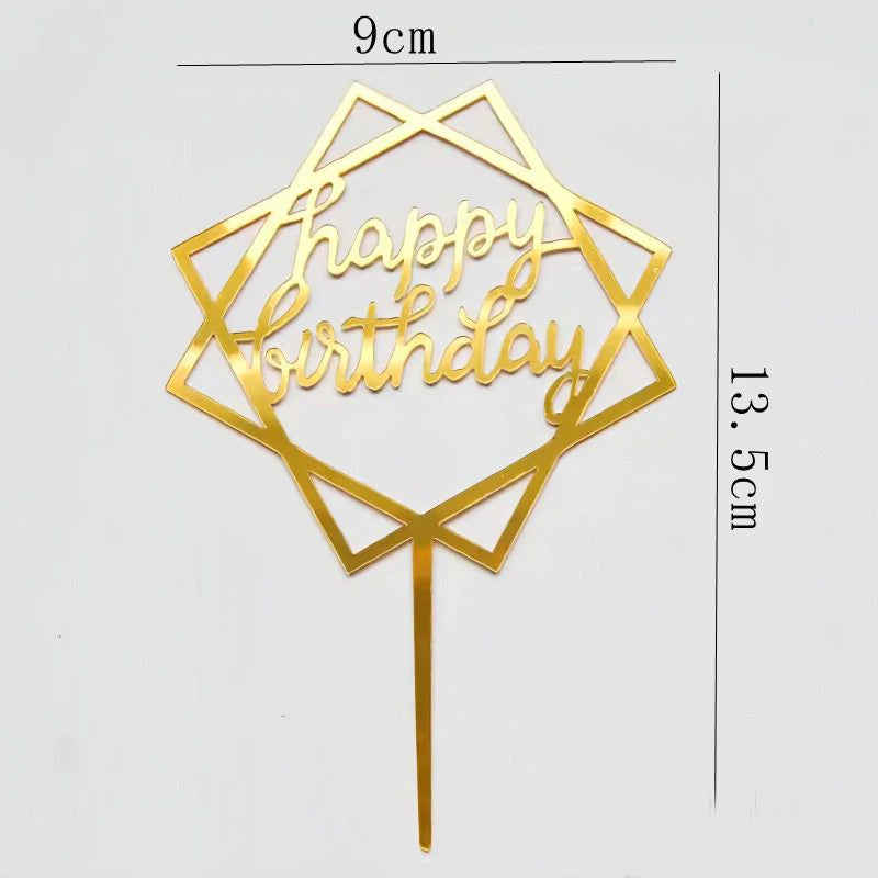 Happy Birthday Cake Topper 10pcs Acrylic Letter Cake