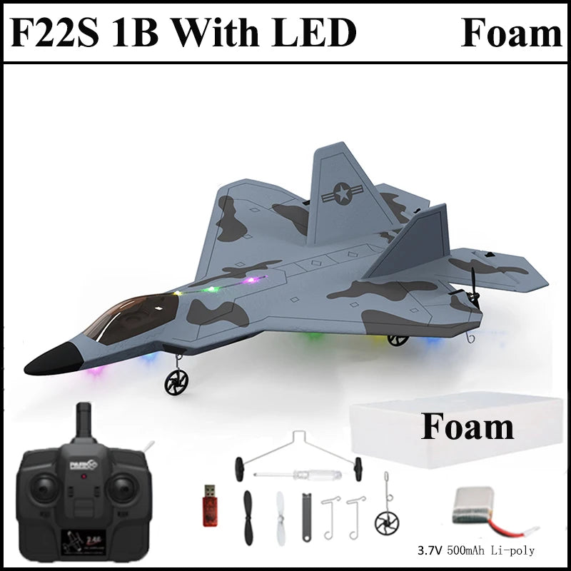 F22S 2.4G 4CH 3D6G RC Airplane Raptor F22 Warplane 2026