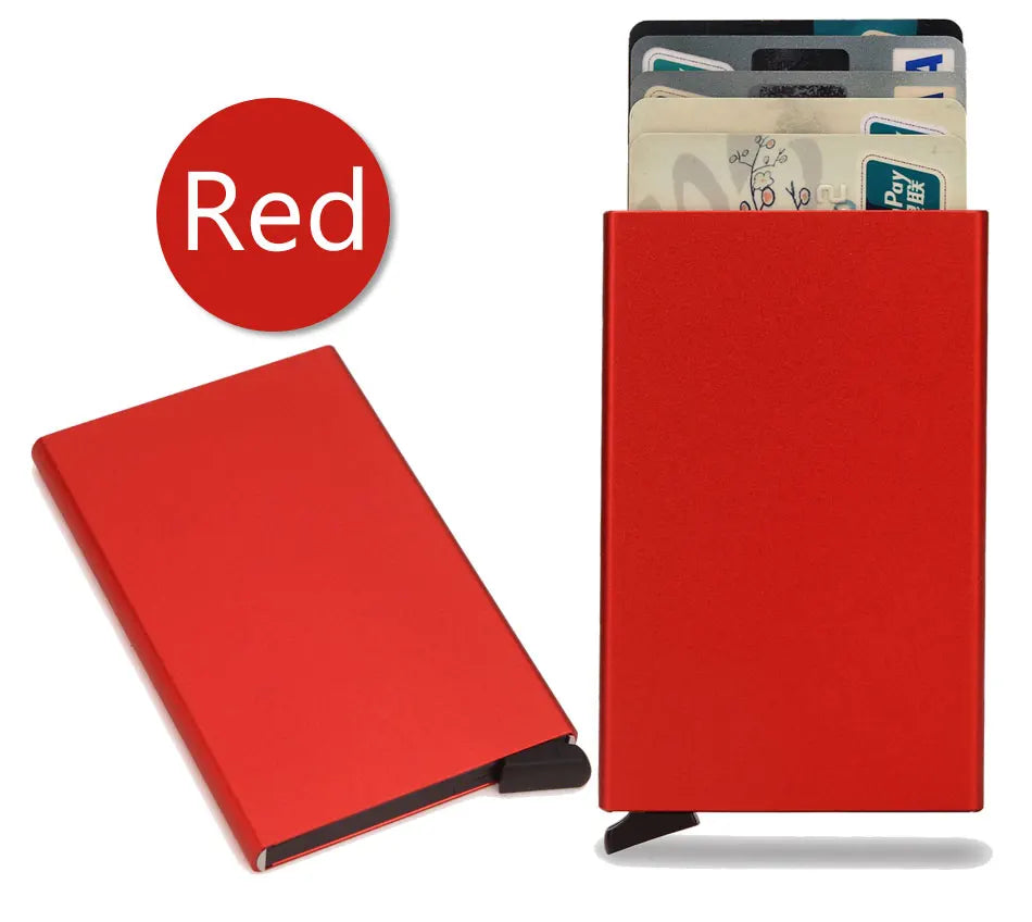 Smart Wallet Card Holder Metal Thin Slim Men Women Wallets