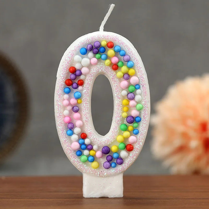 Colorful Ball 0-9 Creative Digital Birthday Candle
