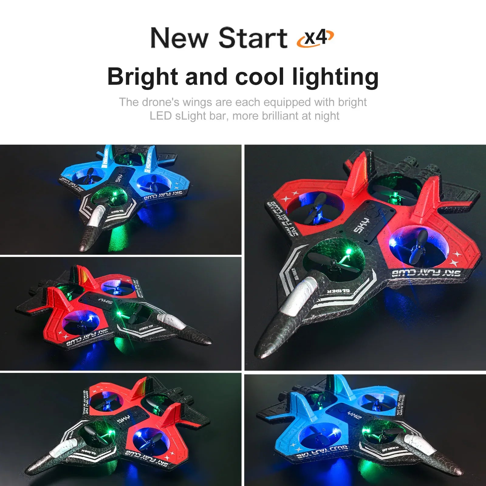 Foam RC Plane with Cool LED Lights | 360° Flip Stunt  2.4G 4CH Remote Control
