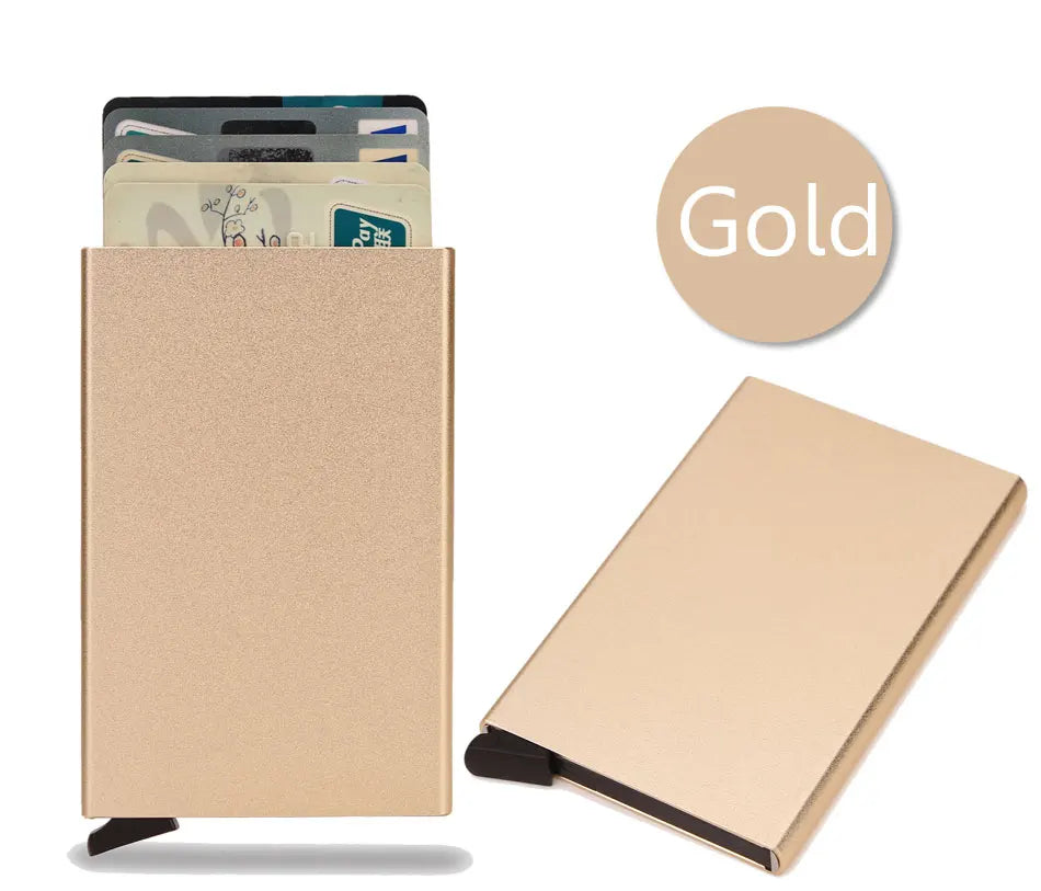 Smart Wallet Card Holder Metal Thin Slim Men Women Wallets