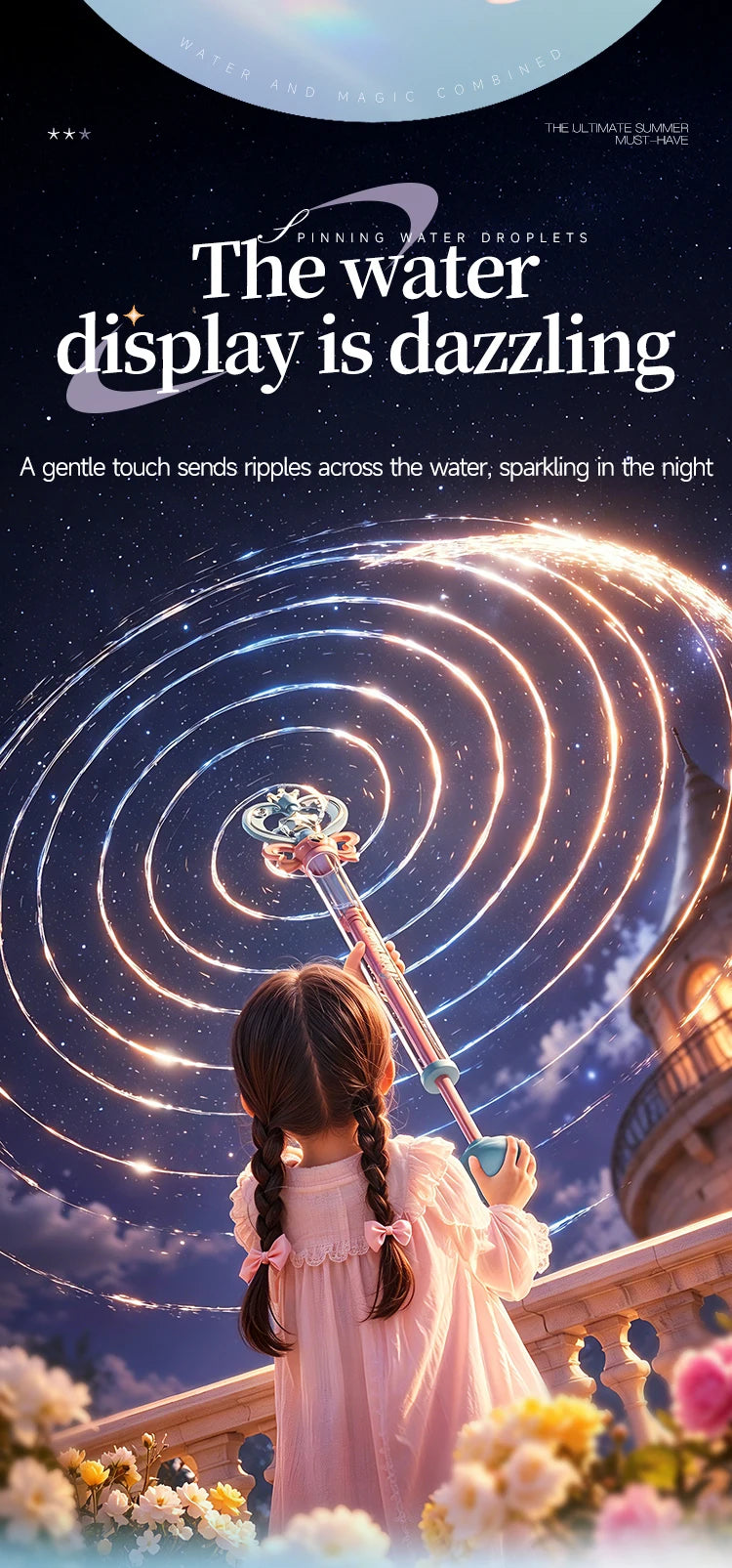 Magic Fairy Wand Water Gun Sparkling Summer Water Play Toy
