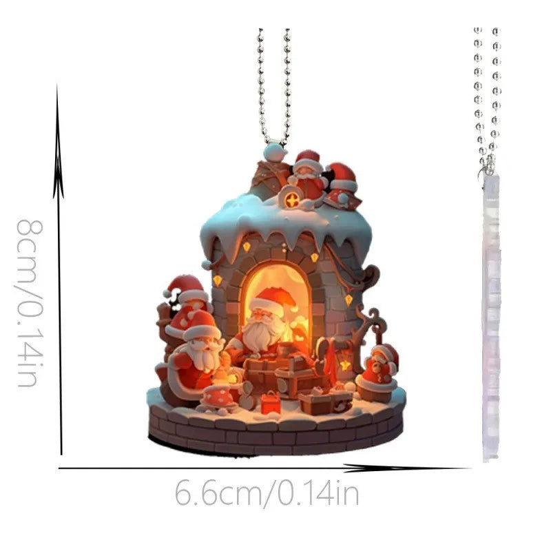 New Santa Claus Pendant Party Christmas Tree Ornament Hanging Keychain