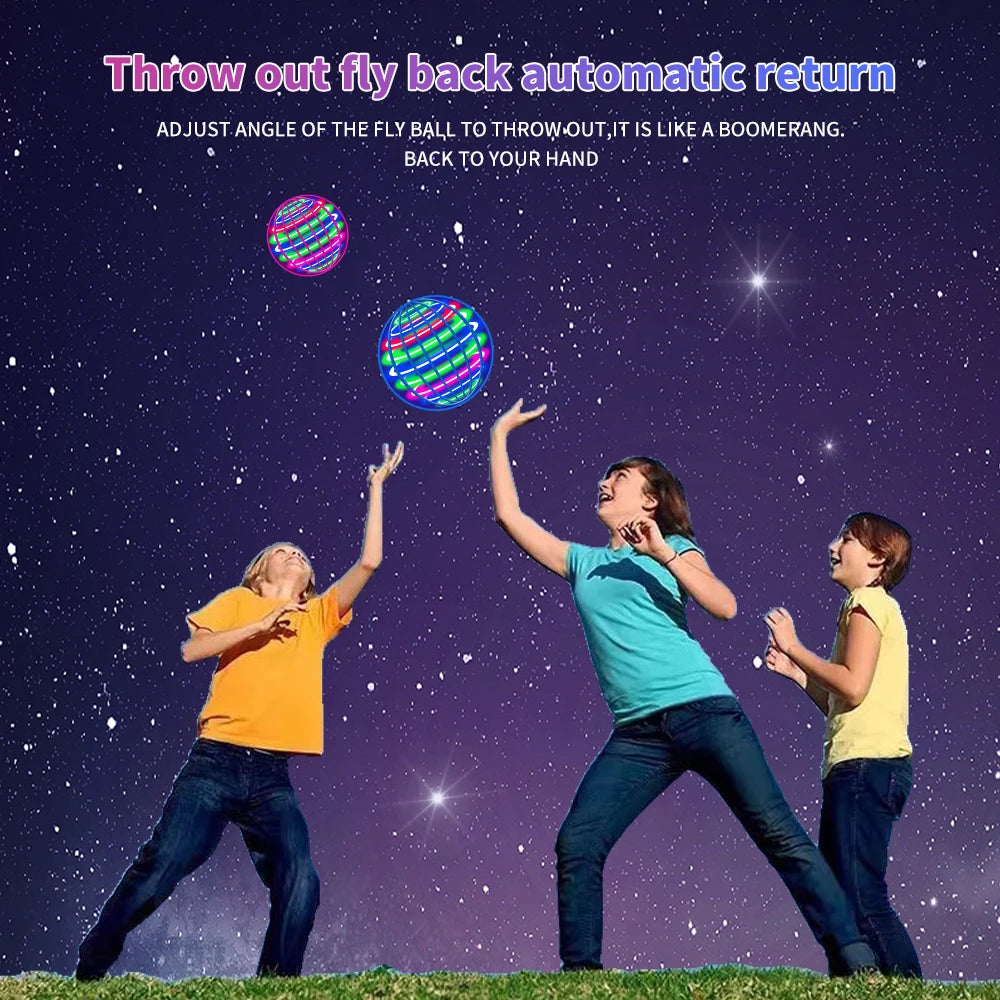 Flying ball, automatic spinning ball, LED dazzling lights, floating magic, fan, UFO flying machine
