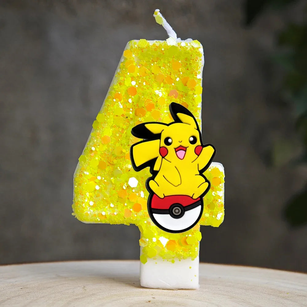 Pokemon Pikachu Candle Cartoon 0-9 Number Birthday Candle