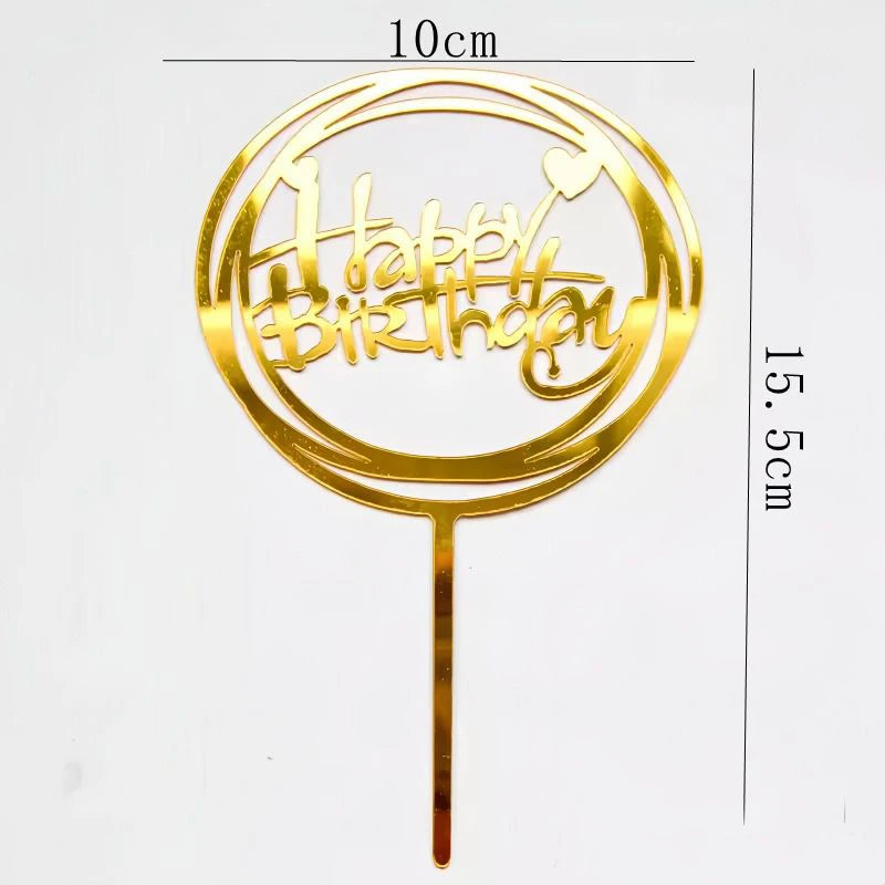 Happy Birthday Cake Topper 10pcs Acrylic Letter Cake