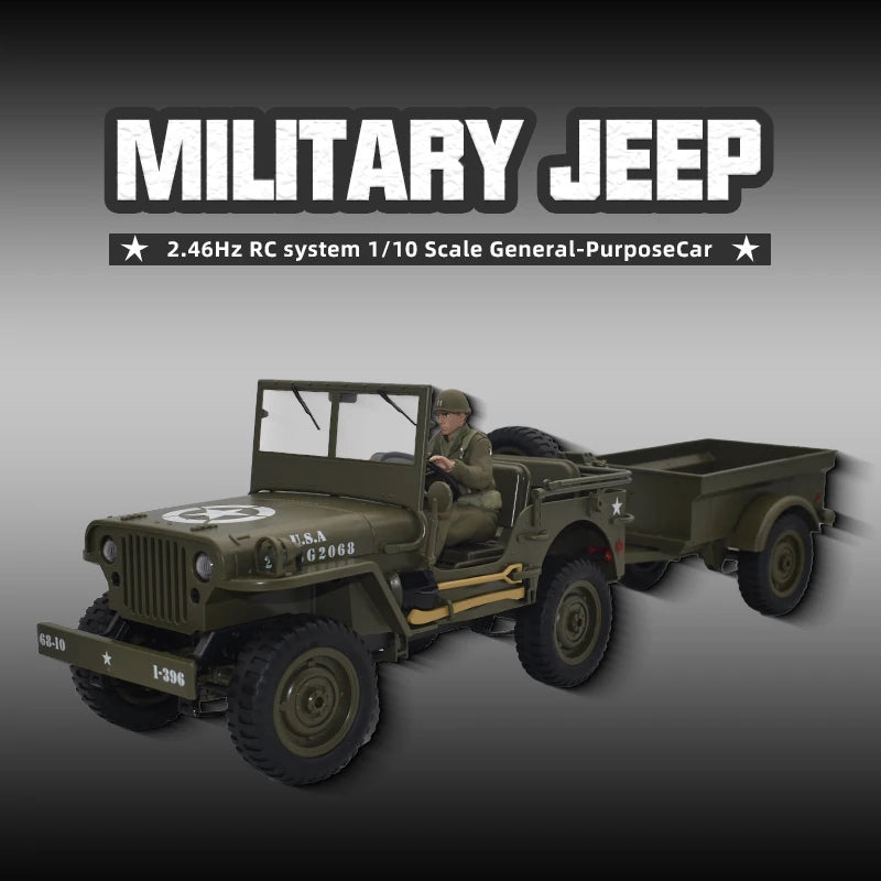 JJRC C8815 RC Car 1941 JEEP WILLYS 2.4G 4WD RTR Military Truck Off-Road Vehicle