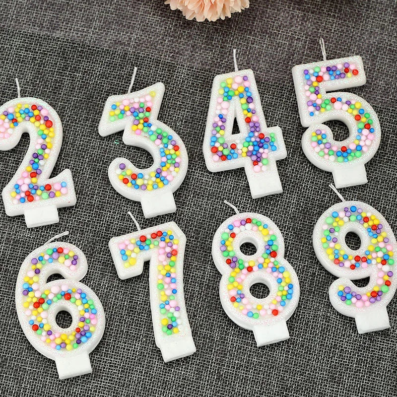 Colorful Ball 0-9 Creative Digital Birthday Candle