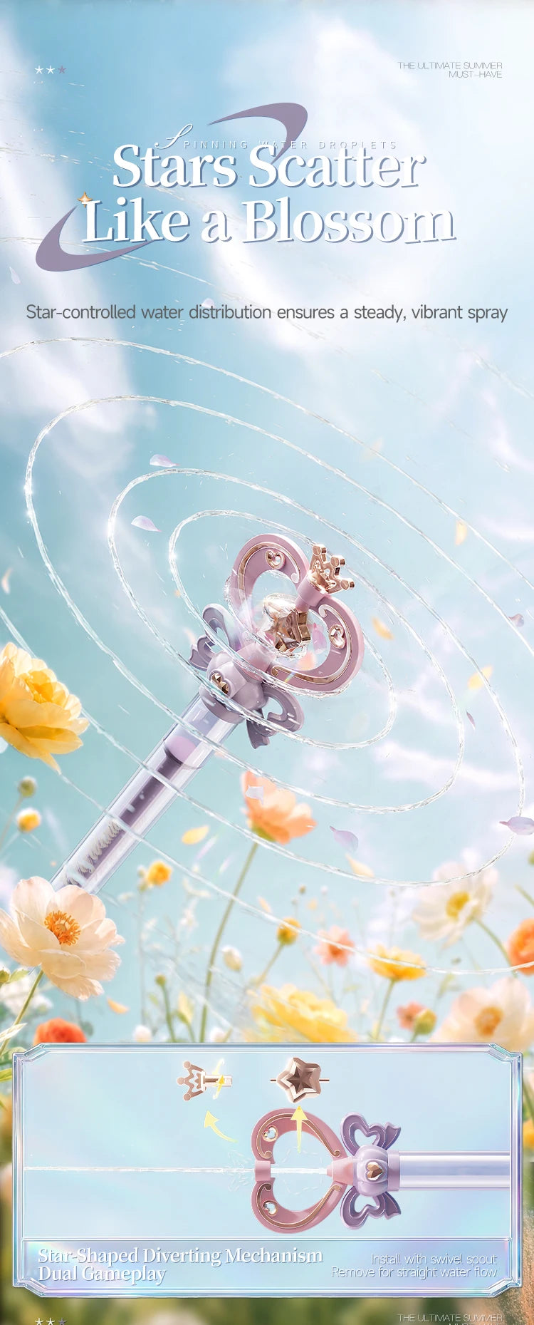 Magic Fairy Wand Water Gun Sparkling Summer Water Play Toy
