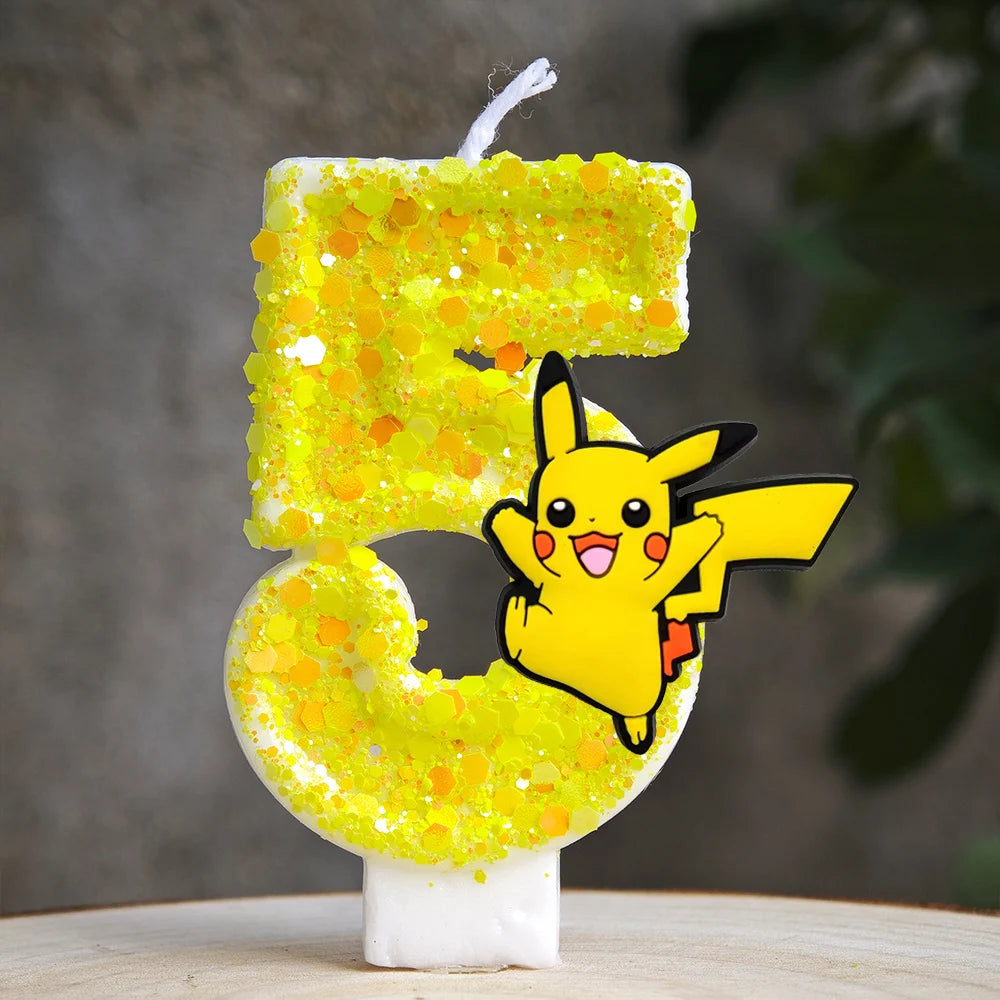 Pokemon Pikachu Candle Cartoon 0-9 Number Birthday Candle