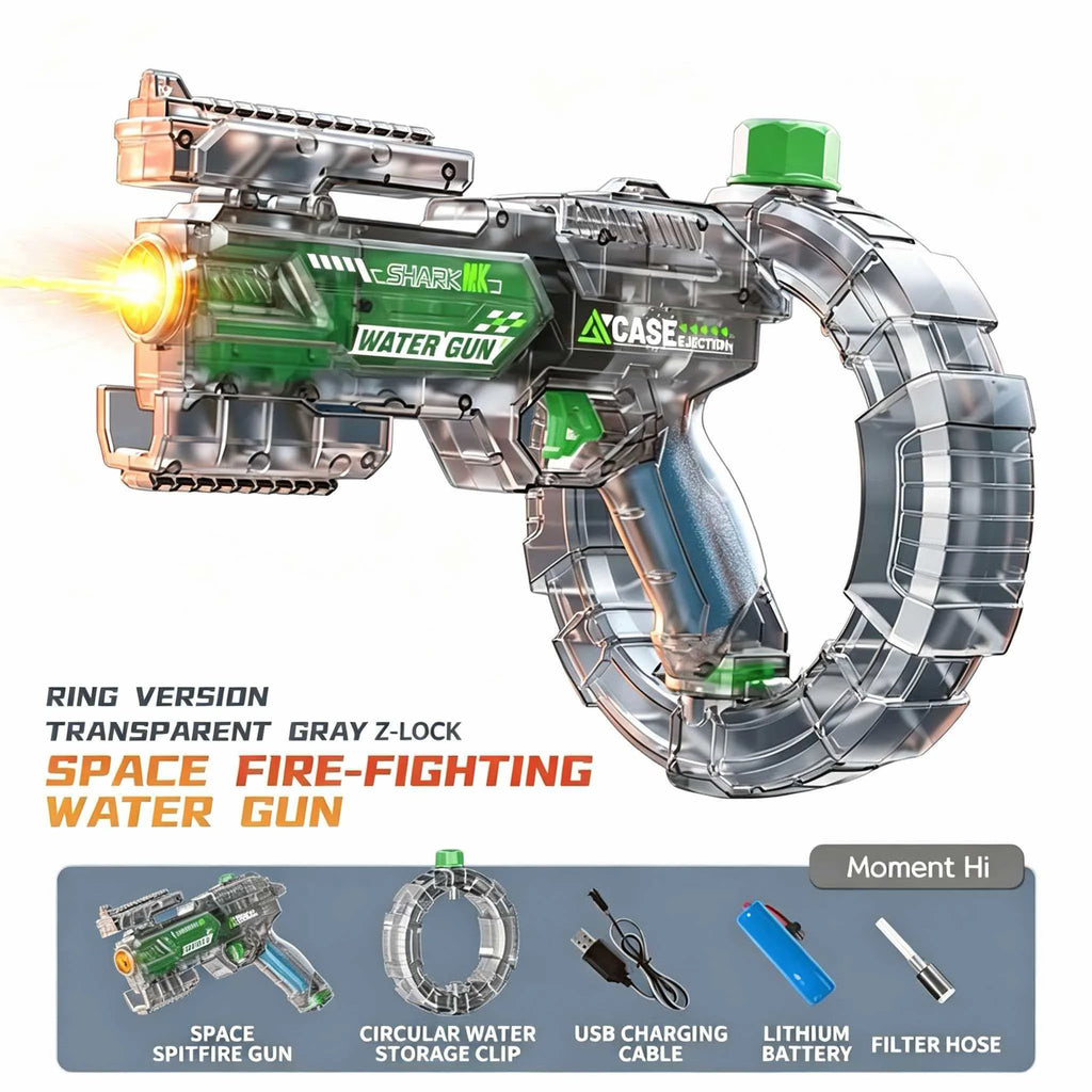 Simulated Firing and Recoil Electric Water Gun Toys Children Automatic Sensor Lights Water Pistol Kids Toy