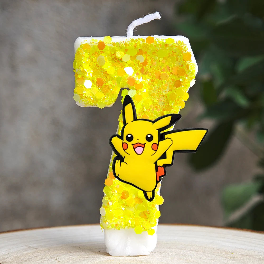 Pokemon Pikachu Candle Cartoon 0-9 Number Birthday Candle