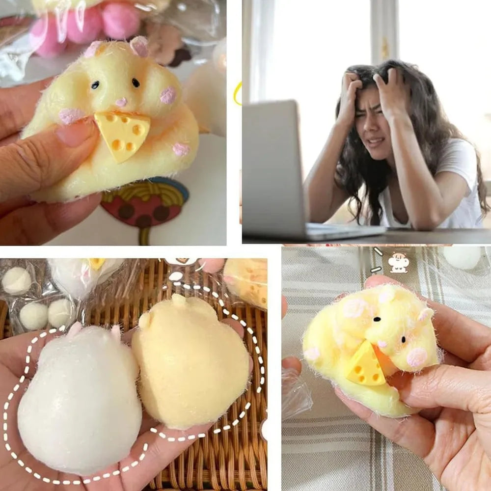 Squishy Hamster Toy with Cheese Cute