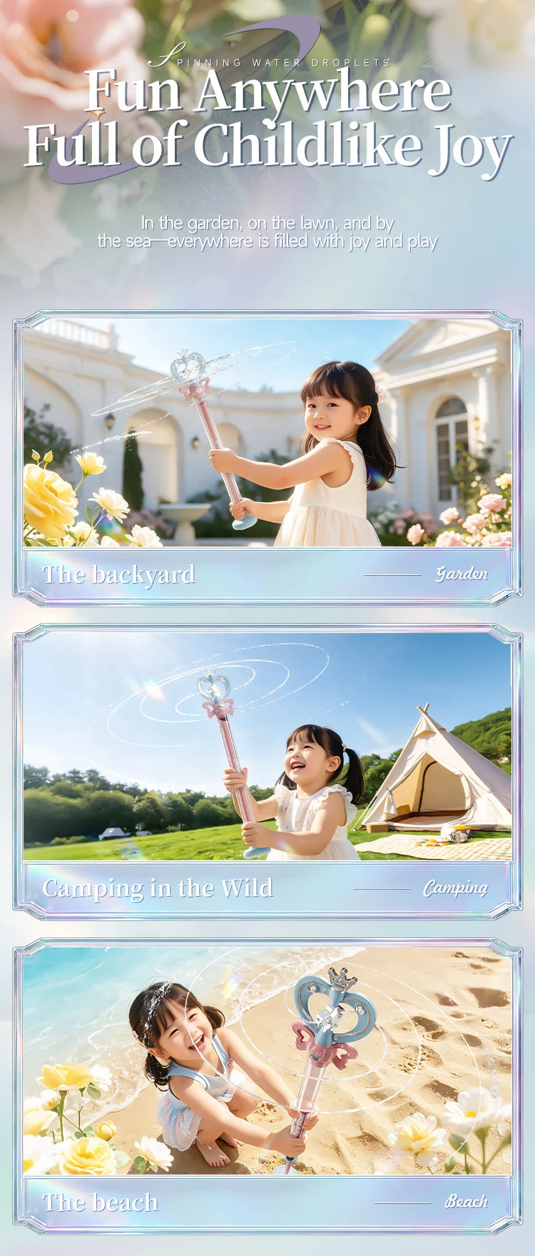 Magic Fairy Wand Water Gun Sparkling Summer Water Play Toy