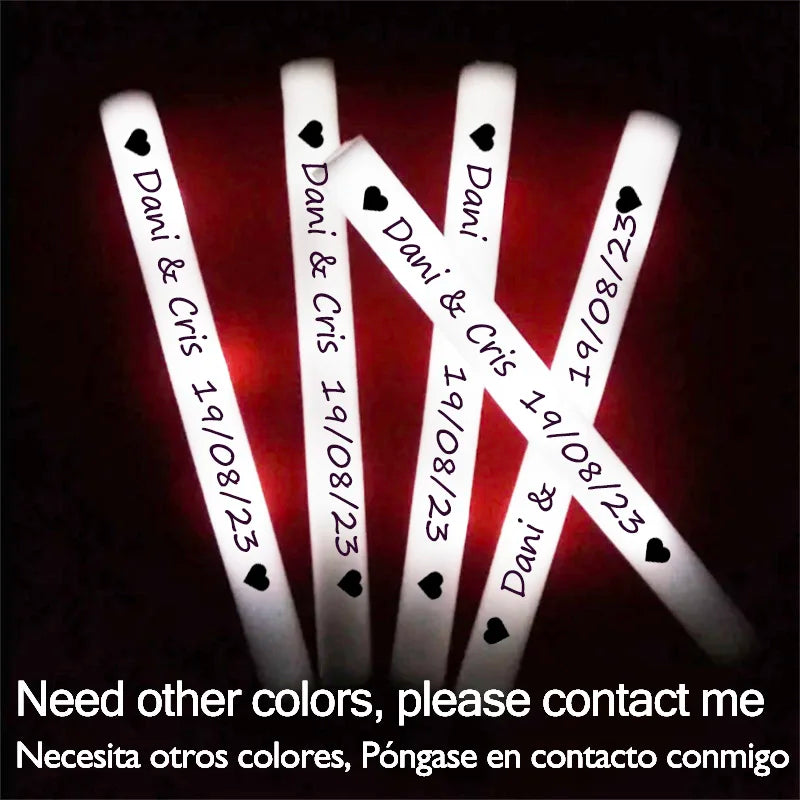 12/15/30/60Pcs Glow Sticks Bulk Colorful RGB LED Glow Foam Stick Cheer Tube Dark Light for Xmas Birthday Wedding Party Supplies