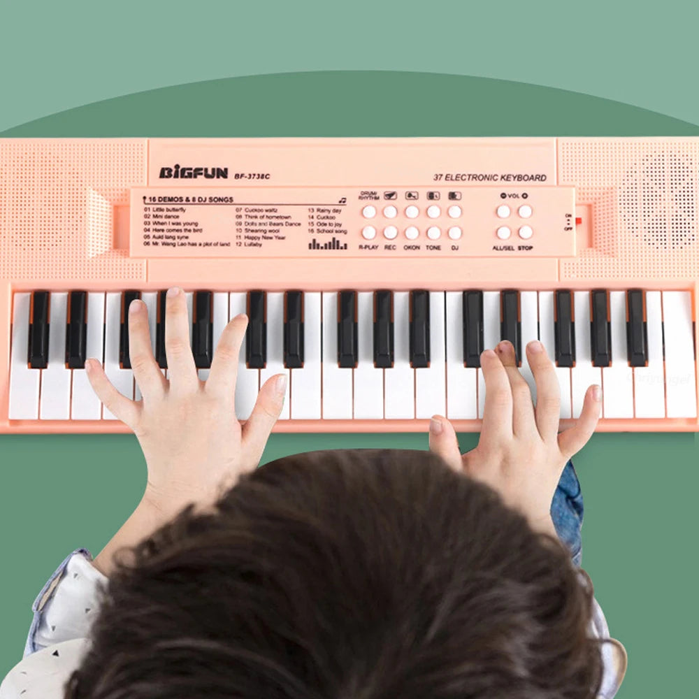 37 Keys Electronic Piano Keyboards with Microphone Rechargeable Education Toys Musical Instrument
