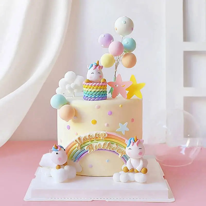Rainbow Unicorn Cake Decoration Birthday Unicorn Gifts for Children and Kids