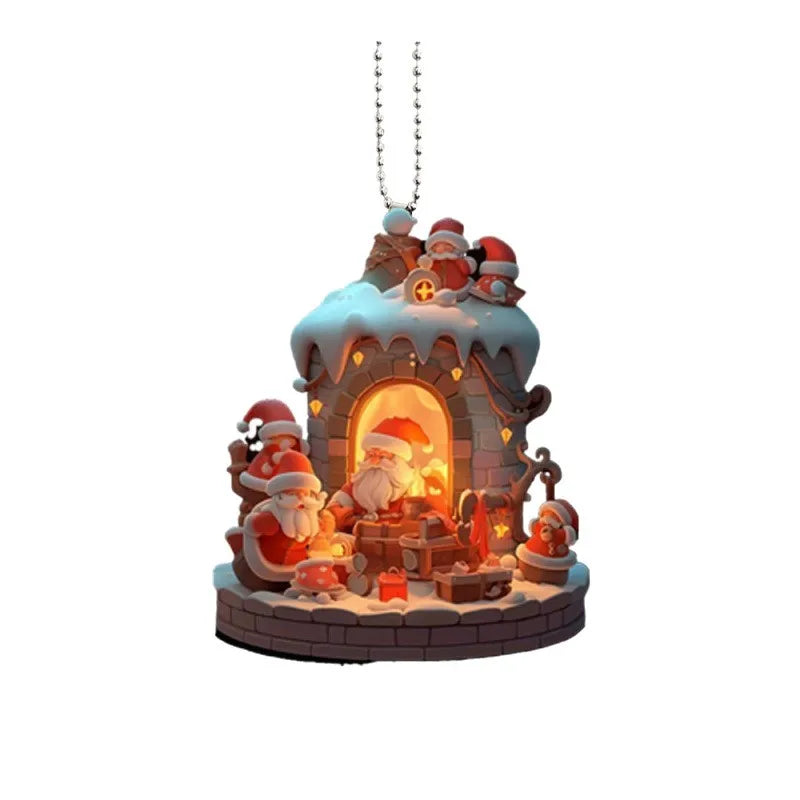 New Santa Claus Pendant Party Christmas Tree Ornament Hanging Keychain