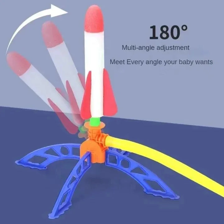 Air Powered Rocket Launcher Game | Kids Outdoor Rocket Foot Pump Outdoor Air Pressing Soaring Rocket Suit Jumps