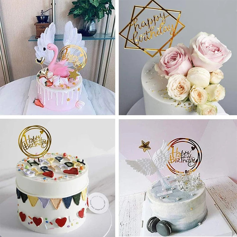 Happy Birthday Cake Topper 10pcs Acrylic Letter Cake