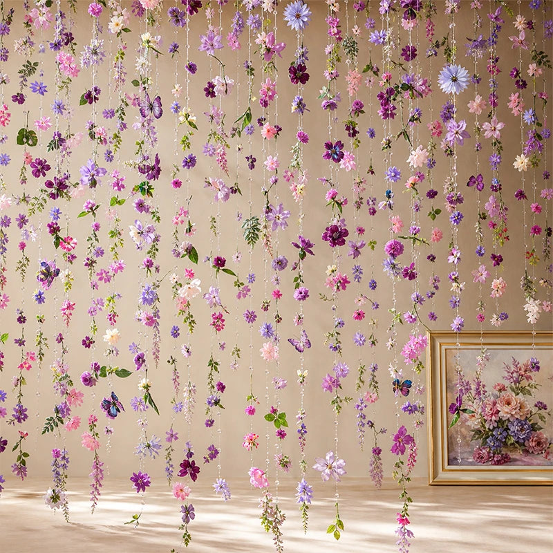 25/50Pcs 1.8m Silk Artificial Floating Flower String For Home Decoration, Wedding
