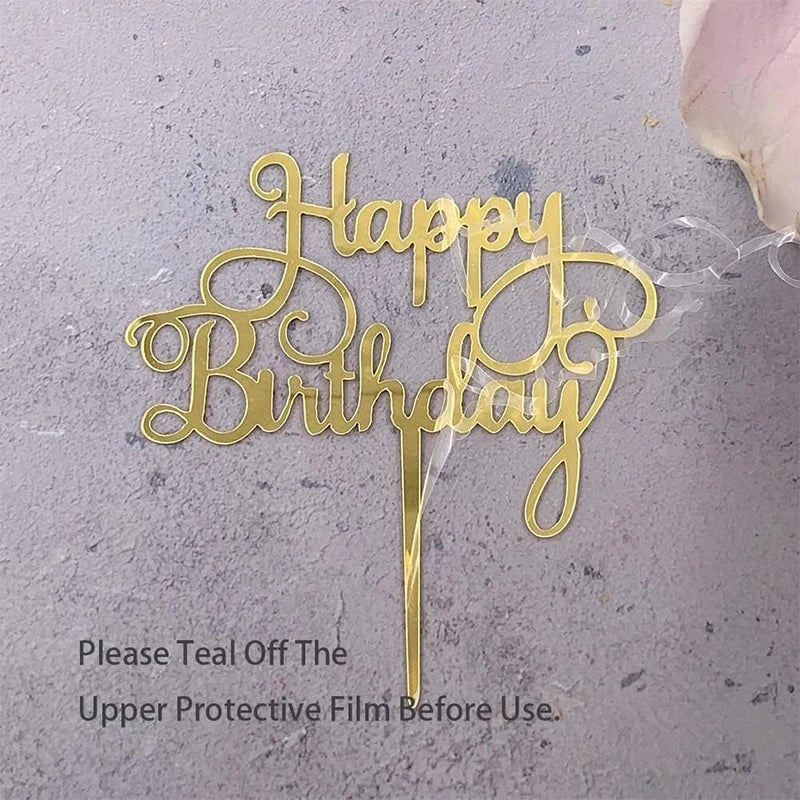 Happy Birthday Cake Topper 10pcs Acrylic Letter Cake