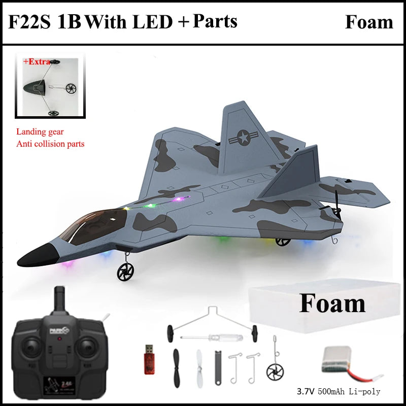 F22S 2.4G 4CH 3D6G RC Airplane Raptor F22 Warplane 2026