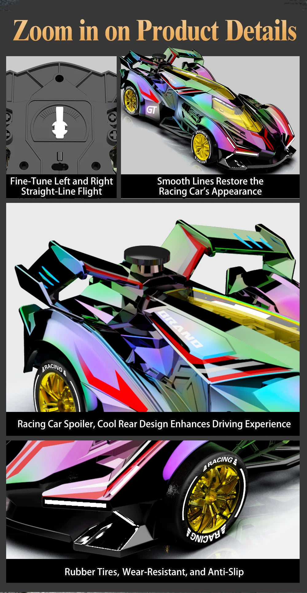 RC Car 4Ch High-Speed Remote Control Drift Racing Car Electric Sportscar
