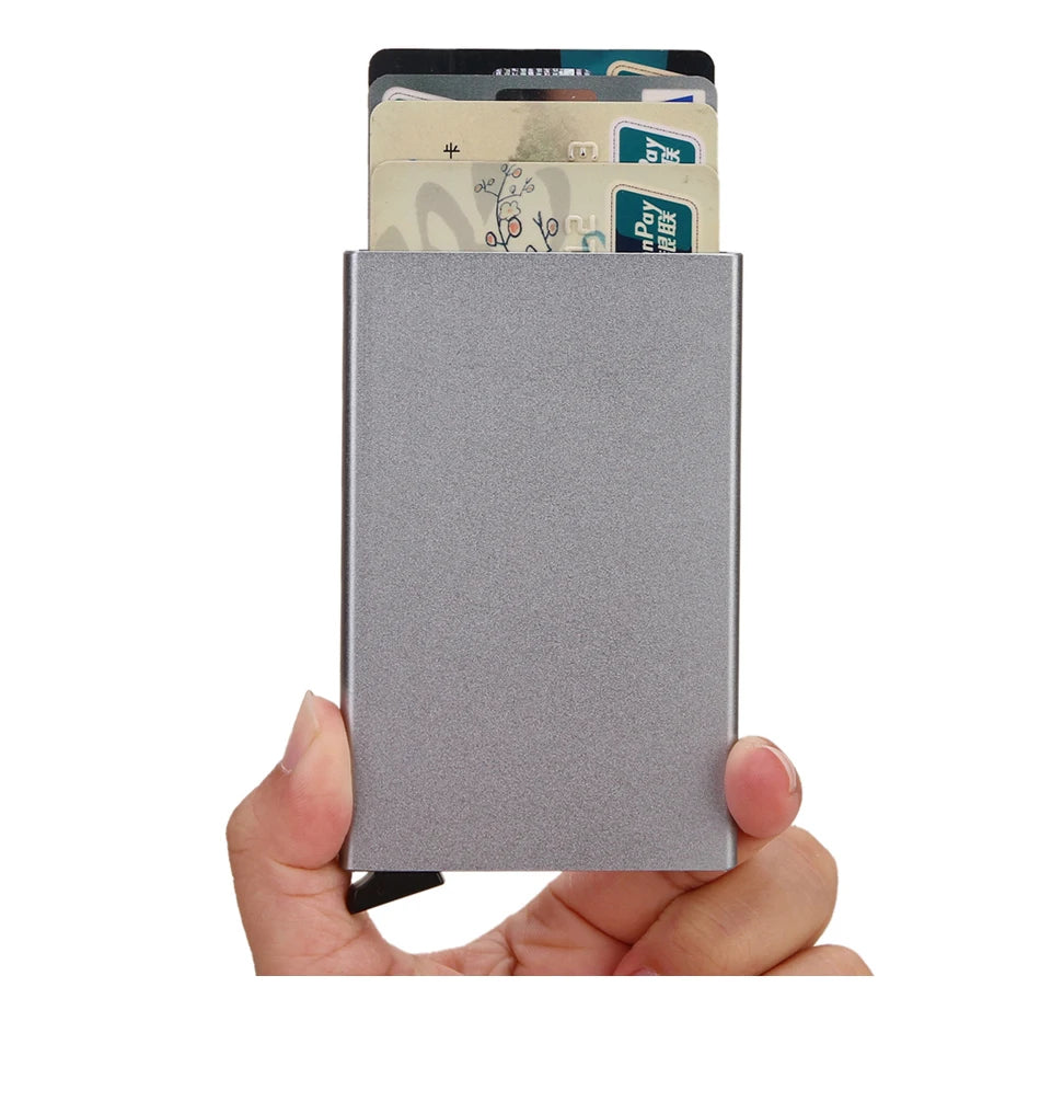 Smart Wallet Card Holder Metal Thin Slim Men Women Wallets