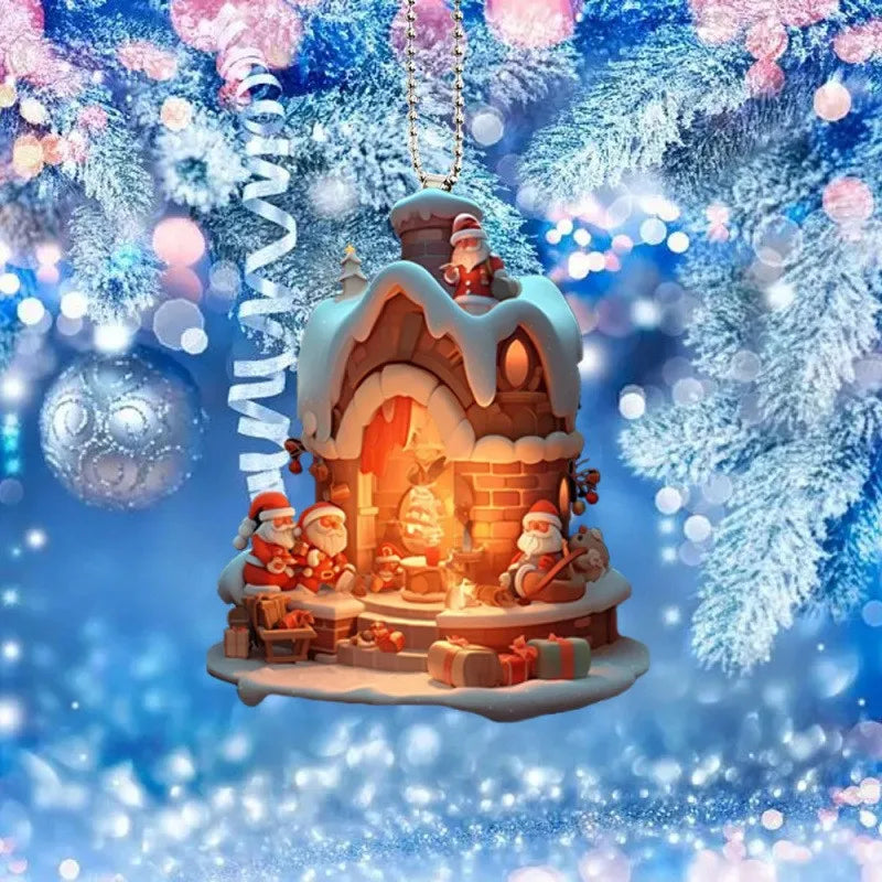 New Santa Claus Pendant Party Christmas Tree Ornament Hanging Keychain