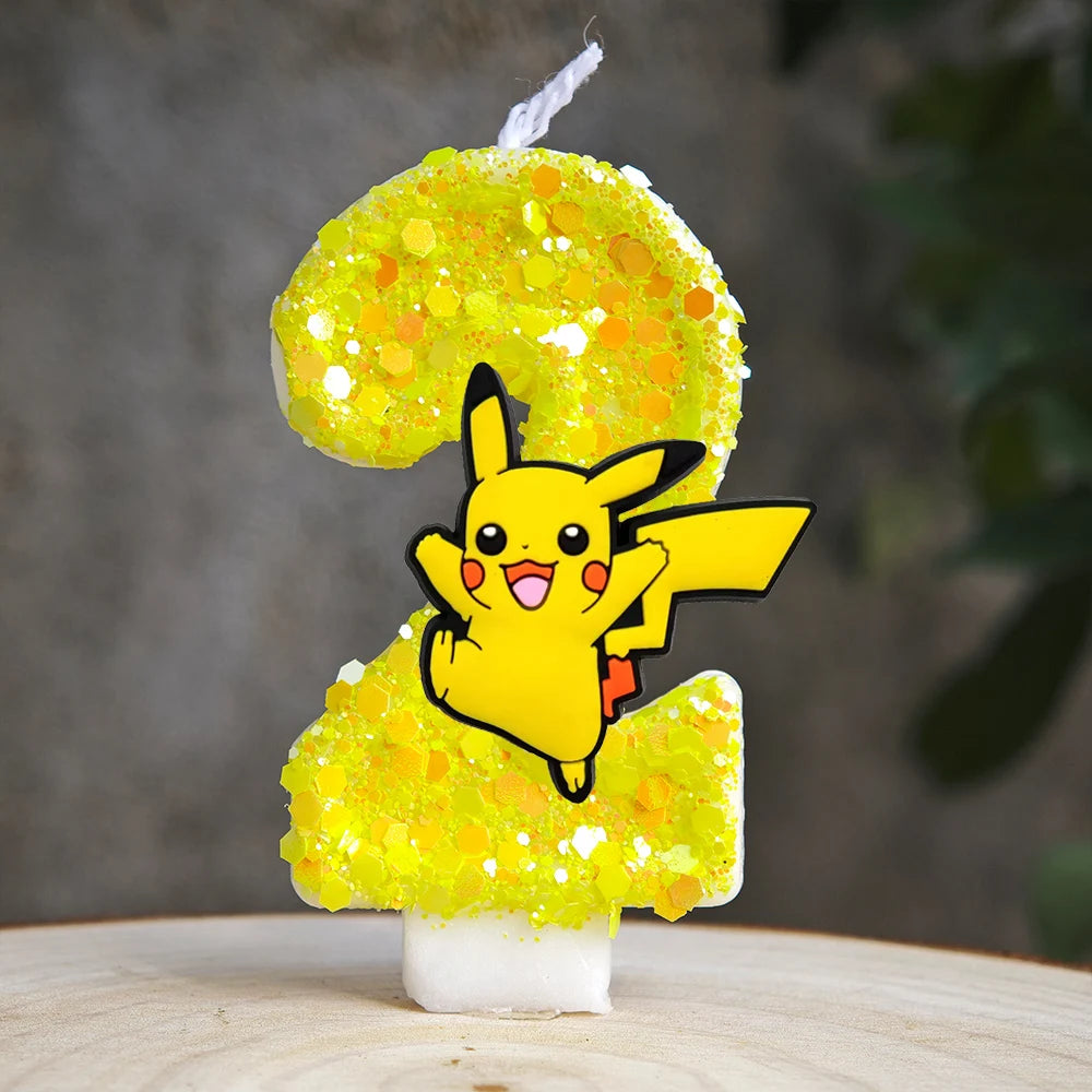 Pokemon Pikachu Candle Cartoon 0-9 Number Birthday Candle