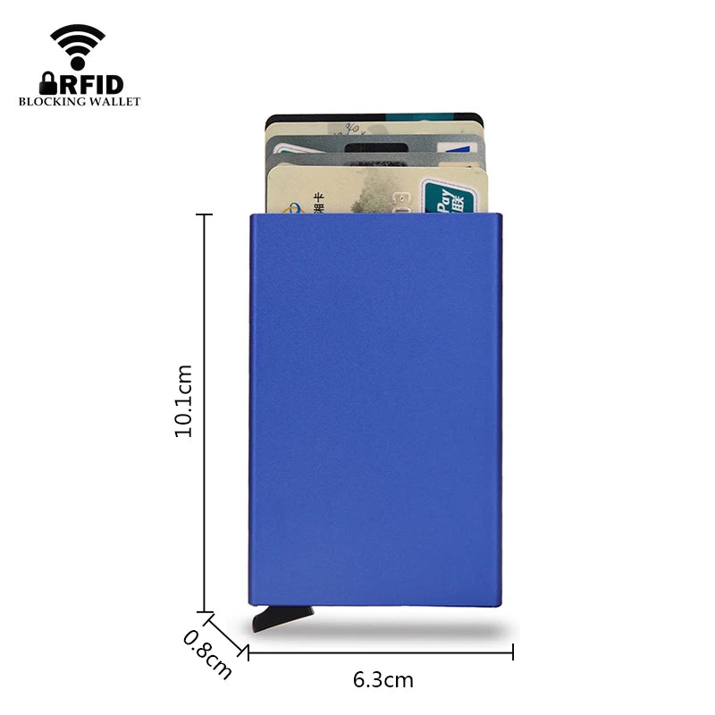 Smart Wallet Card Holder Metal Thin Slim Men Women Wallets