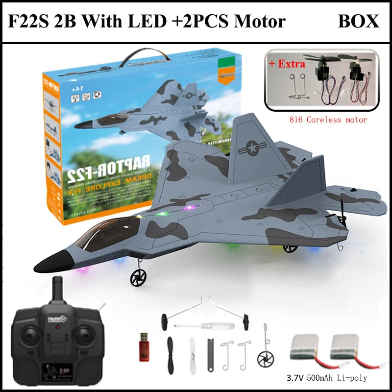 F22S 2.4G 4CH 3D6G RC Airplane Raptor F22 Warplane 2026