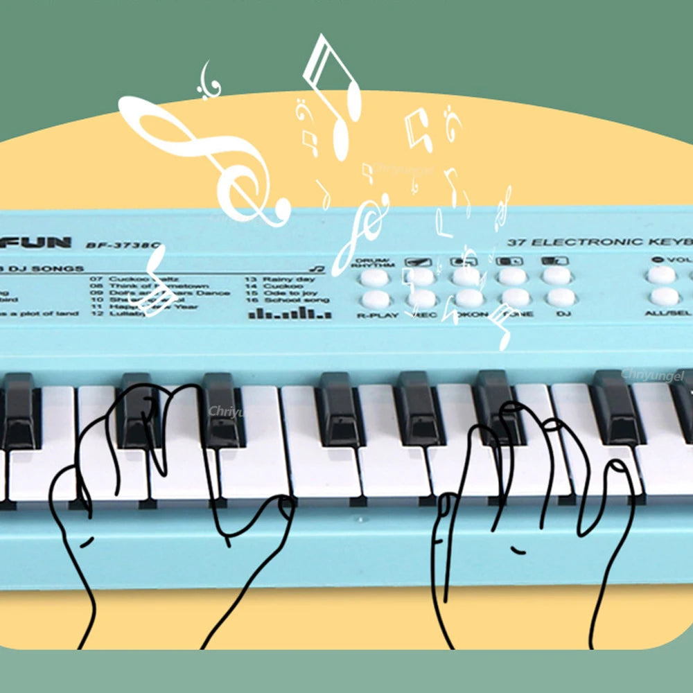 37 Keys Electronic Piano Keyboards with Microphone Rechargeable Education Toys Musical Instrument