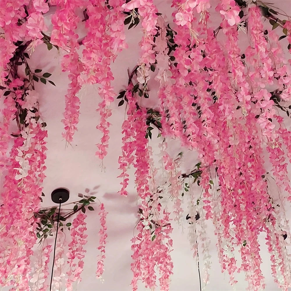 1 set artificial lavender vines, plastic fake flower strings, Garlands