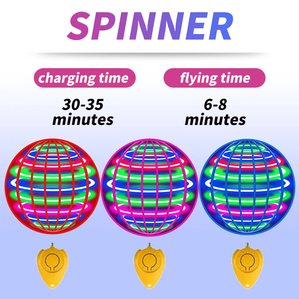 Flying ball, automatic spinning ball, LED dazzling lights, floating magic, fan, UFO flying machine