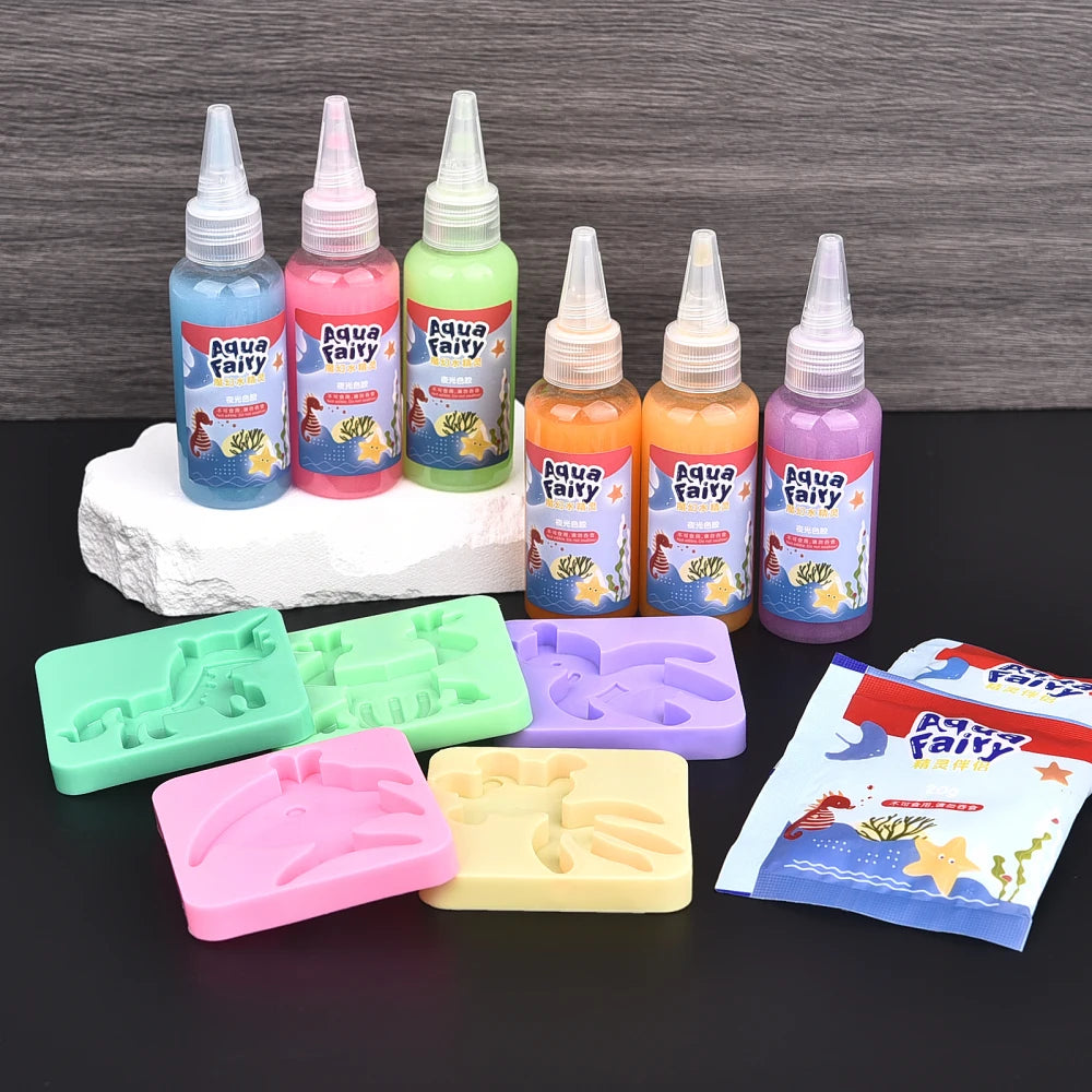 Kids Handmade DIY Craft Painting Stickers Montessori Education Origami Magic Water Elves Kit Set Toys
