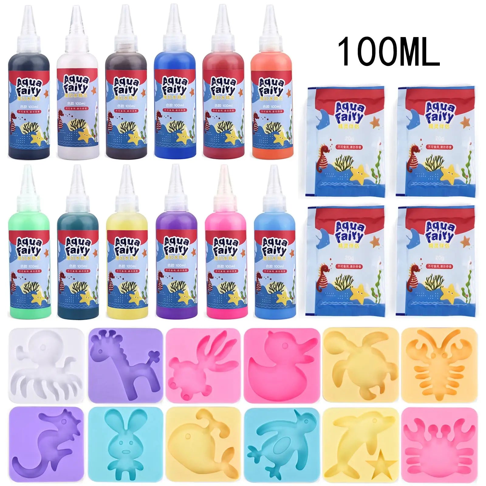Kids Handmade DIY Craft Painting Stickers Montessori Education Origami Magic Water Elves Kit Set Toys