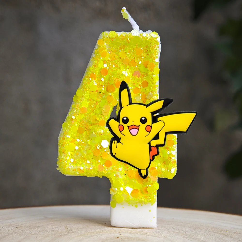 Pokemon Pikachu Candle Cartoon 0-9 Number Birthday Candle