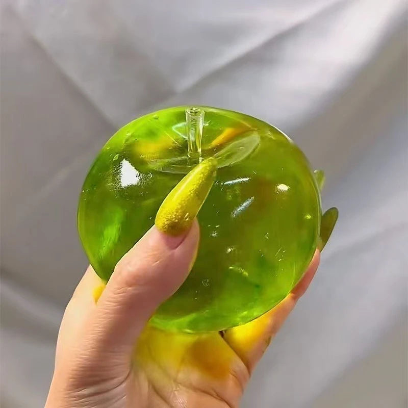 Squishy Green Apple Stress Ball Soft Fidget Sensory Toy for ADHD Autism Slow Rebound Squeeze Toy