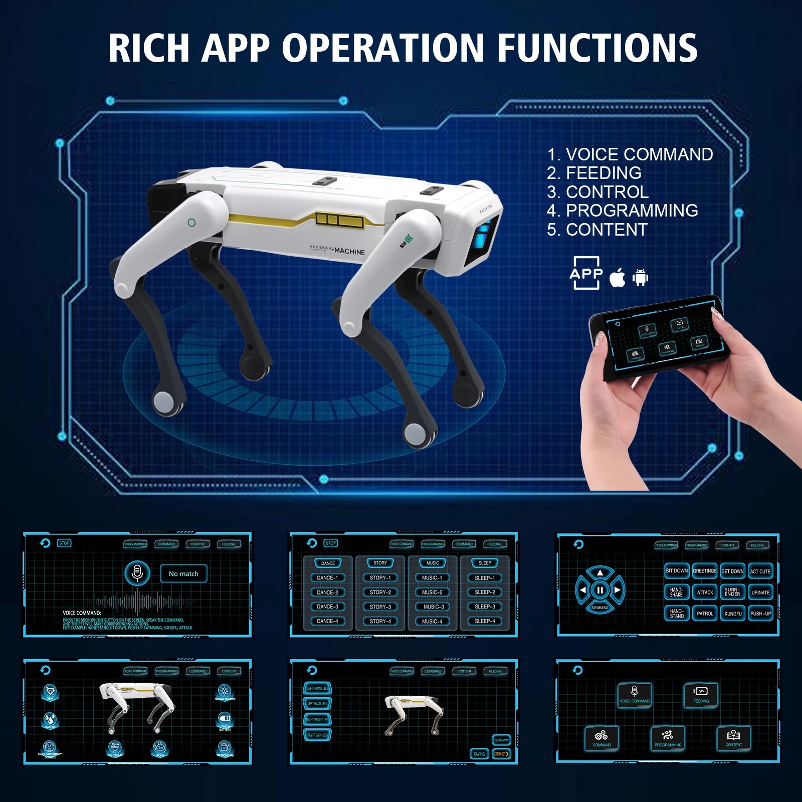 Intelligent AI RC Robot Dog Voice Dialogue APP Remote Control