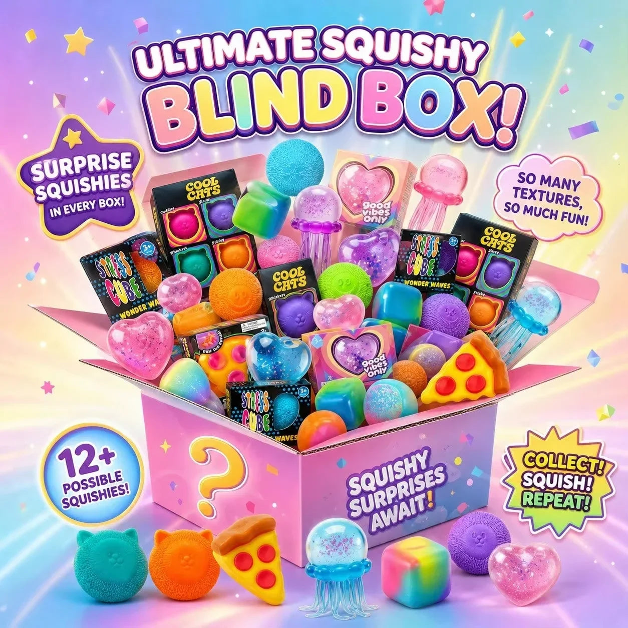 100+ Pieces Assorted Squishy Figures Blind Box Surprise Toys