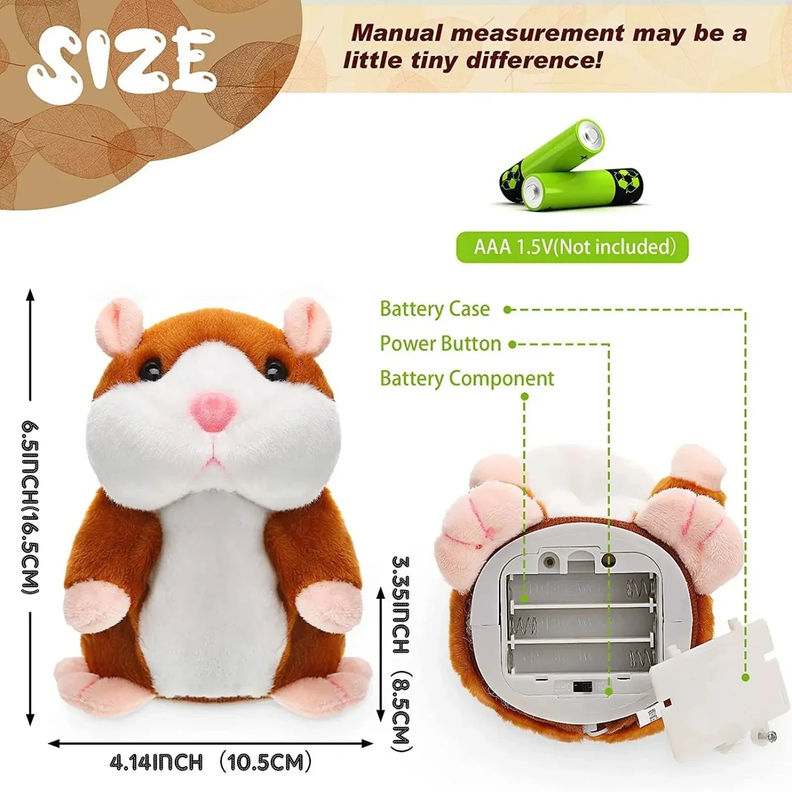 Talking Little Hamster Animal Plush Funny Toy