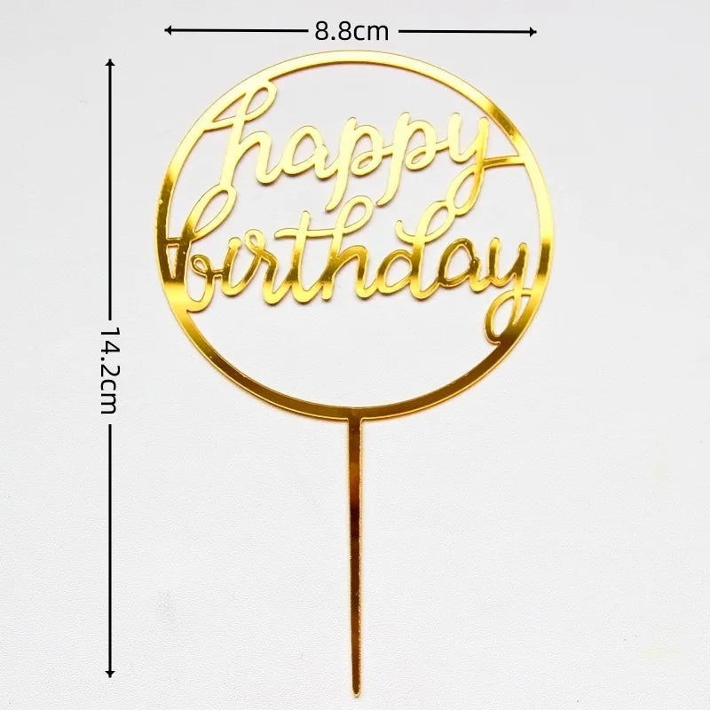 Happy Birthday Cake Topper 10pcs Acrylic Letter Cake
