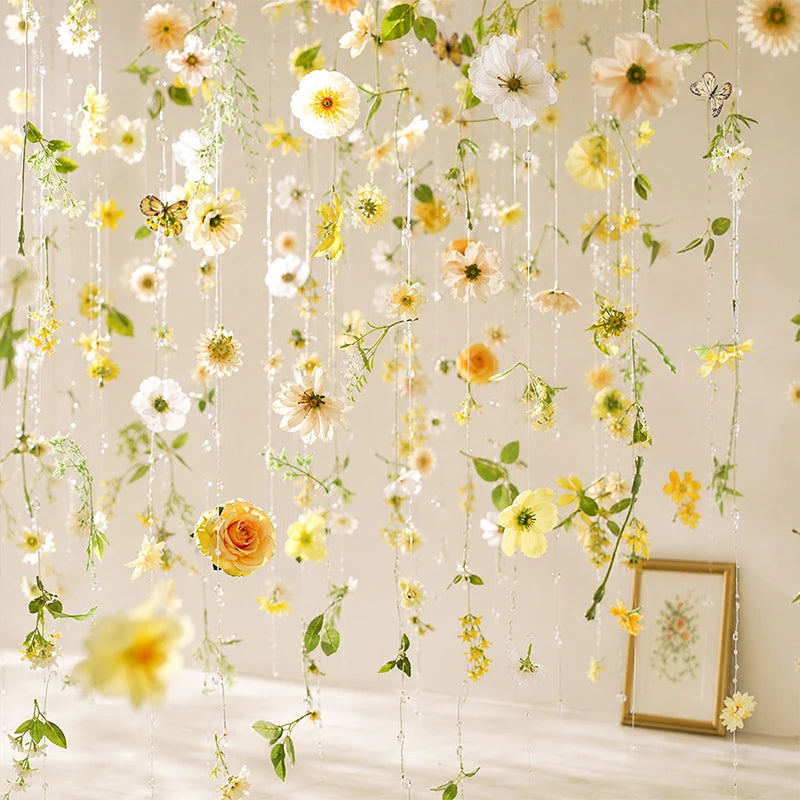 25/50Pcs 1.8m Silk Artificial Floating Flower String For Home Decoration, Wedding